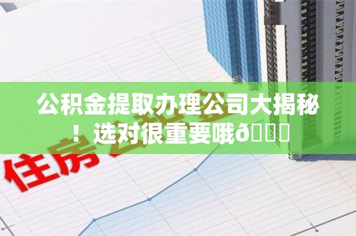 闽清公积金提取办理公司大揭秘！选对很重要哦😎